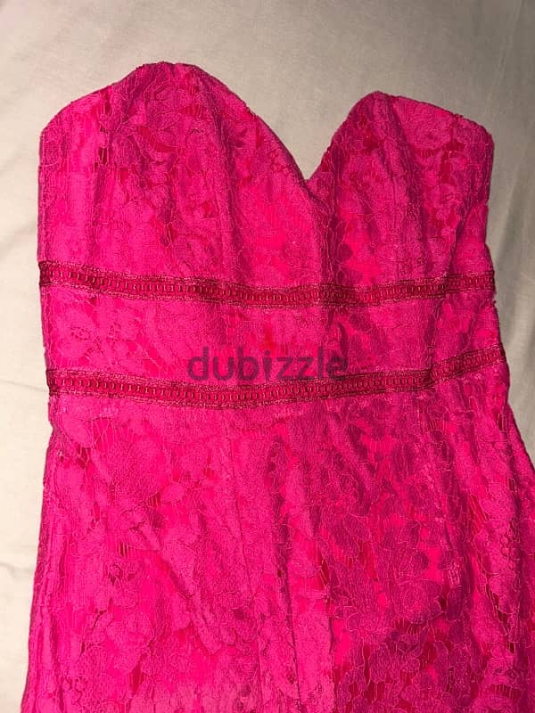 hot pink fish tail short dress 1