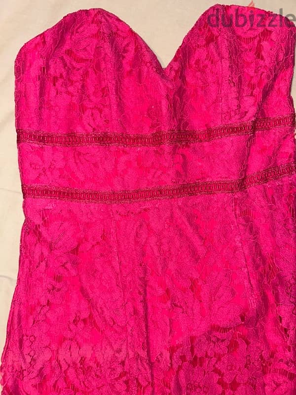 hot pink fish tail short dress 2