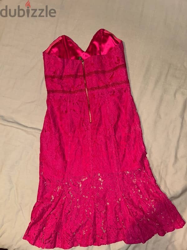 hot pink fish tail short dress 4