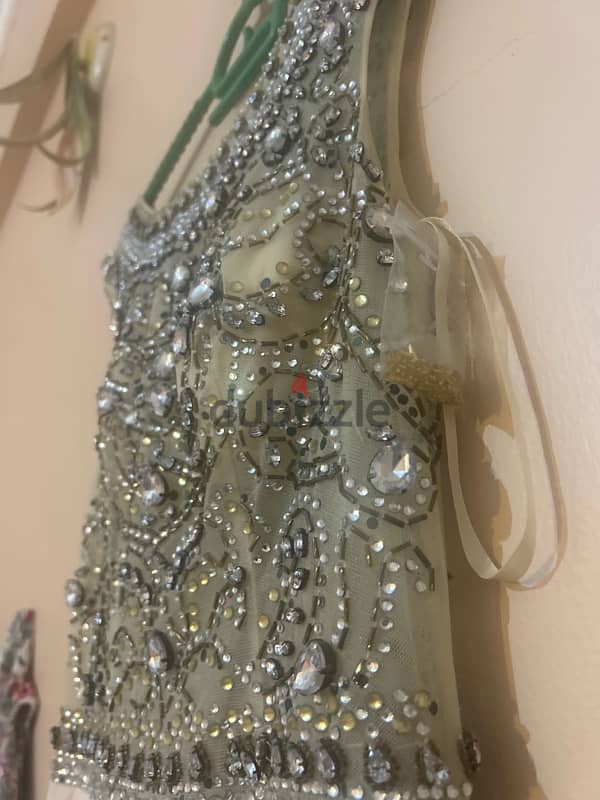 Stunning, beige sparkle dress 4