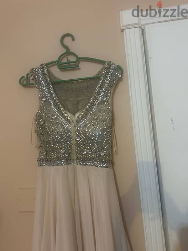 Stunning, beige sparkle dress 6