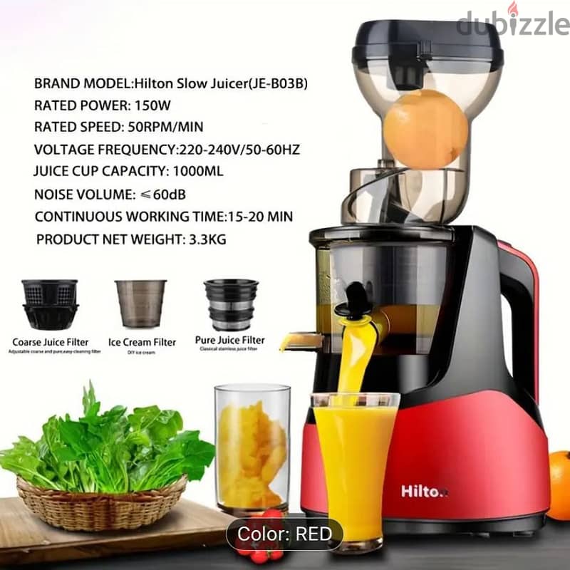 Hilton Slow Juicer, Cold Press 5