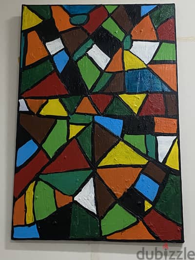 Contemporary Oil painting, size 64 x 95 cm