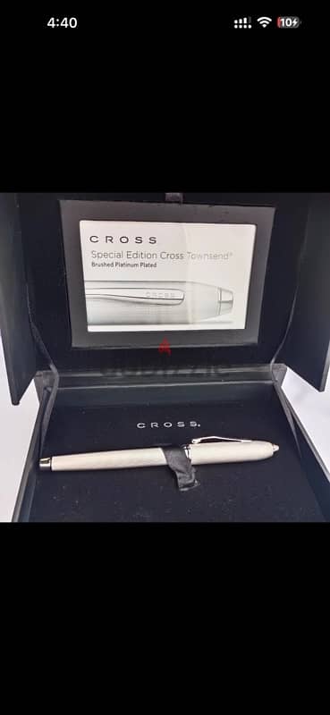 Cross Townsend Special Edition, Brushed Platinum Fountain Pen, 18ktNib