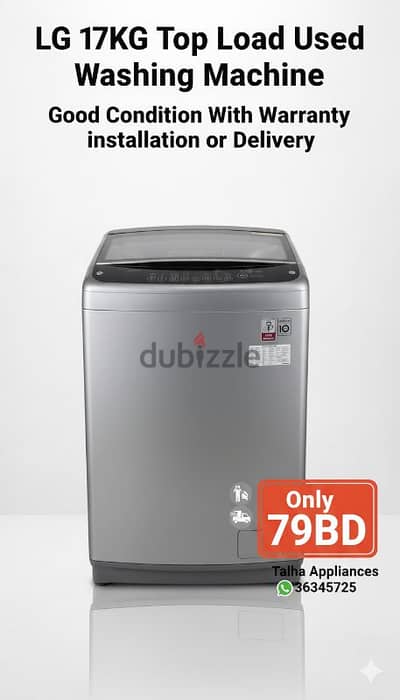 LG 17KG Top Load Used Washing Machine Good Condition With Warranty