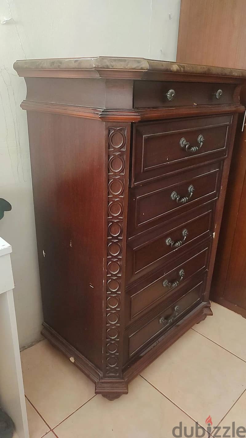 Wooden Table With Marble Top 1