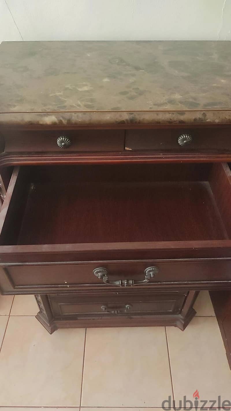 Wooden Table With Marble Top 2