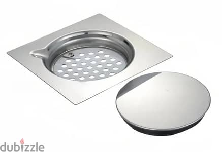 A Stainless Steel Drain with a Cover