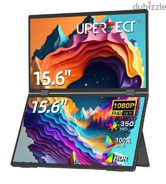 DUAL Portable Monitor 15.6, Laptop PC IPhone Samsung PS4 Switch XBox