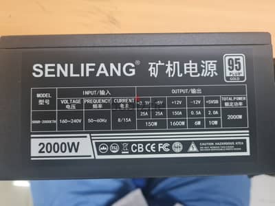 Power supply 2000W 95 Plus Gold Brand New