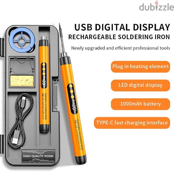 USB DIGITAL DISPLAY RECHARGEABLE SOLDERING IRON 1
