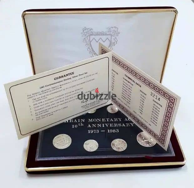 Bahrain coins 1983 silver proof set for sell 4