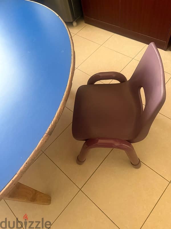 Round Solid Wooden Table with 4 chairs 4
