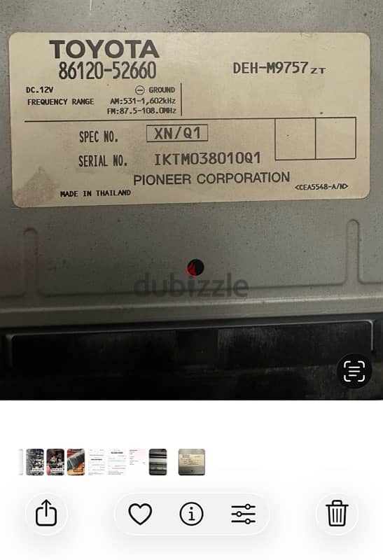 Genuine Toyota Radio MP3 CD player 1