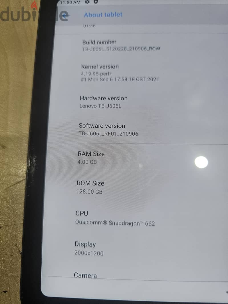 Lenovo Tab P11 (TB-J606L)- 128GB 40BD 2