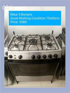 5 burners good working for sale cooking range 0