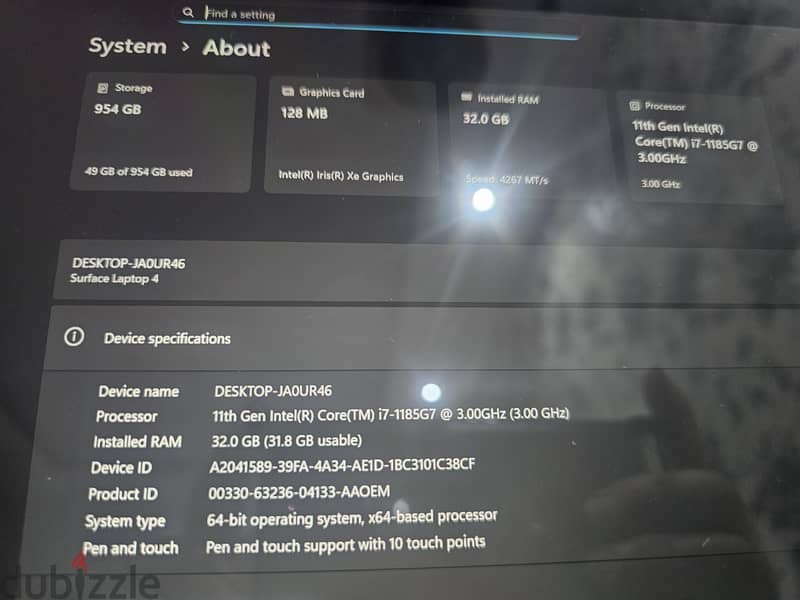 Microsoft Surface laptop i7 16GB 512GB 11th generation 3