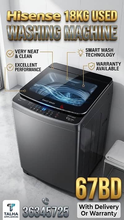 Hisense 18KG Used Washing Machine Very Neat Clean Excellent Condition
