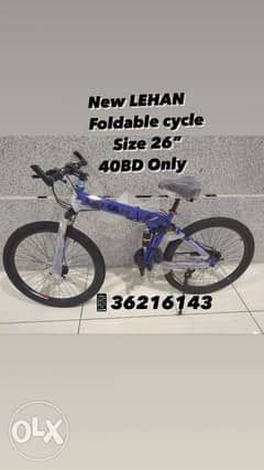 New LEHAN foldable cycle (size-26-40BD)Only shimano gear 0
