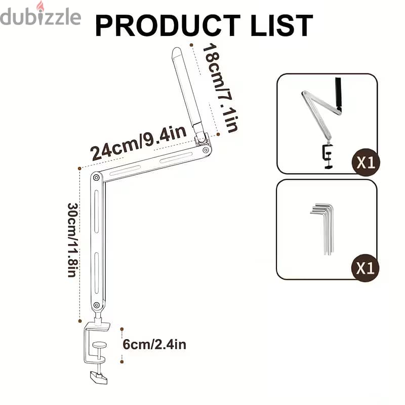 A three-axis cantilever stand that can hold two mobile phones or . . . . . 7