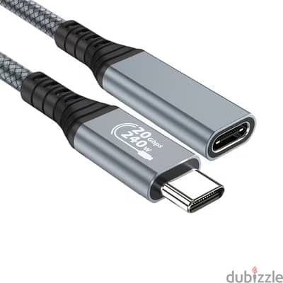 USB C Extension Cable PD240W Fast Charging 20Gbps Data Transfer 4K Vid