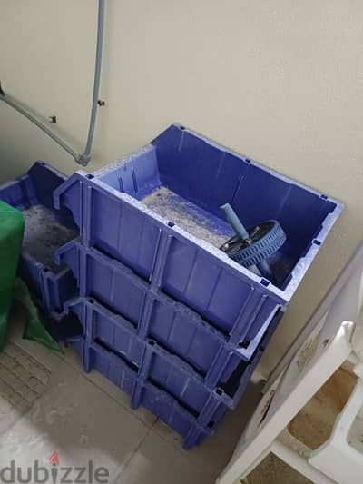 blue plastic storage