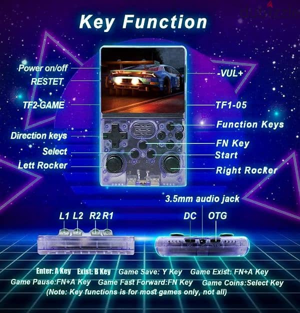 R40S Pro Retro Handheld Game Console ,3.5" IPS Screen Portable Game 1
