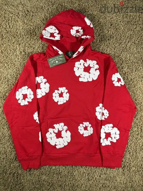 Red Denim Summer Hoodie – Open Size, Trendy & Comfortable