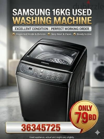 Samsung 16KG Used Washing Machine Excellent Condition Neat Clean 79BD