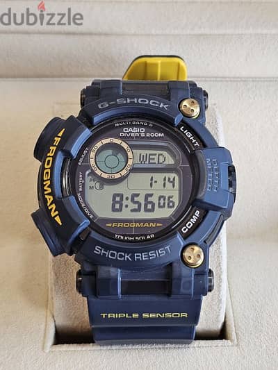 G-Shock Frogman 59mm GWF-D1000NV-2DR Navy Blue Yellow