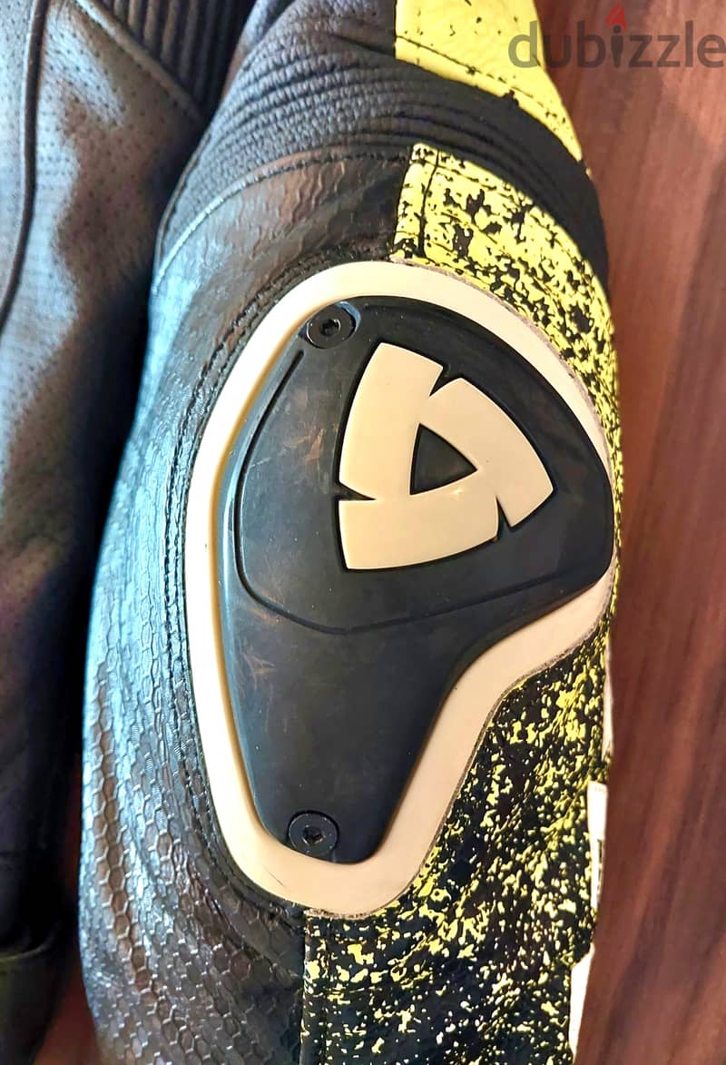 Rev'it Quantum Air Leather Jacket Black / Neon Yellow - Size 50 5