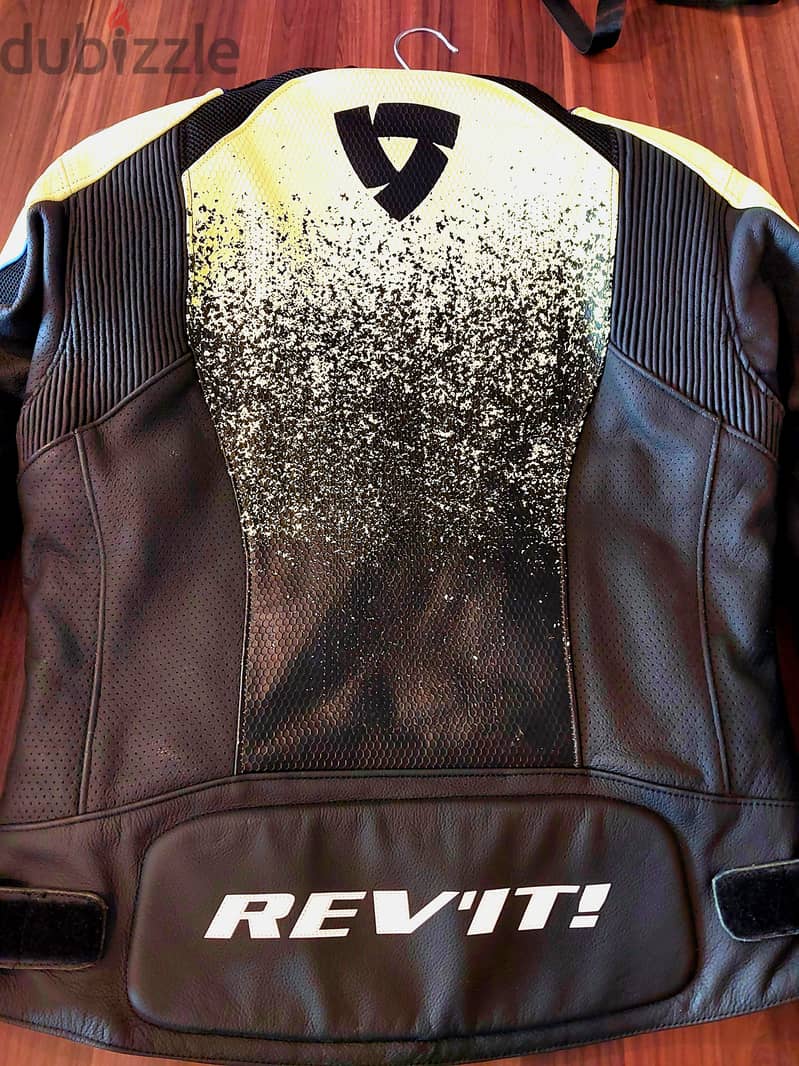 Rev'it Quantum Air Leather Jacket Black / Neon Yellow - Size 50 7