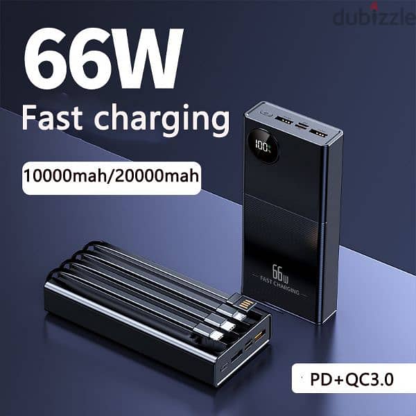 Super Fast Charging 66W Mobile Power Bank, 30000 mAh, Type-C Charging 4