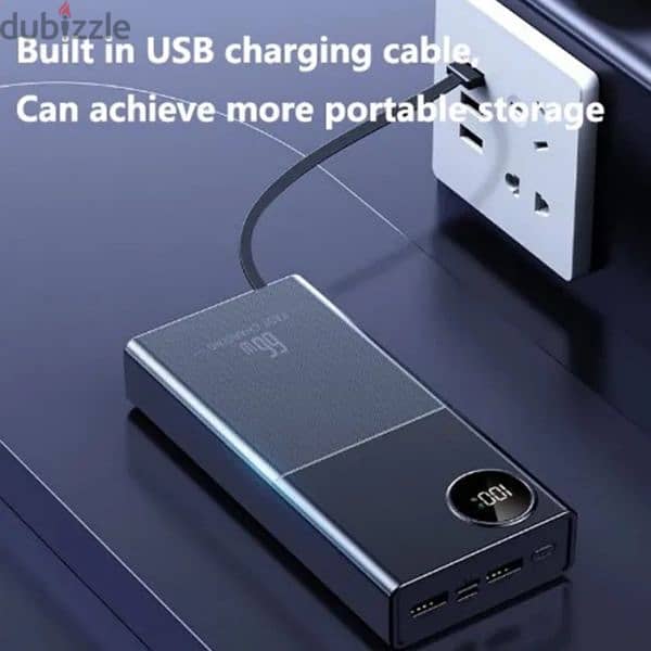 Super Fast Charging 66W Mobile Power Bank, 30000 mAh, Type-C Charging 5