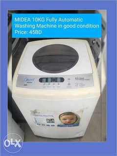 Fully automatic washing machine topload 10KG for sale good working! 0