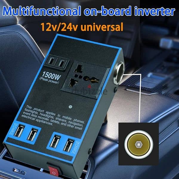 1500w Power Inverter Adapter Converter 12v24V To DC 110V220v Car 2