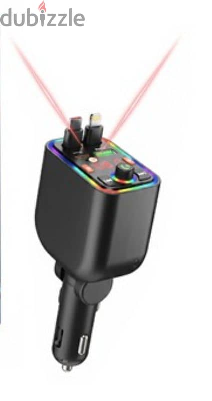 5 in 1 Car Charger 120w Fast Charging with Bluetooth And Stray Liight 1