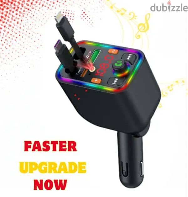 5 in 1 Car Charger 120w Fast Charging with Bluetooth And Stray Liight 2