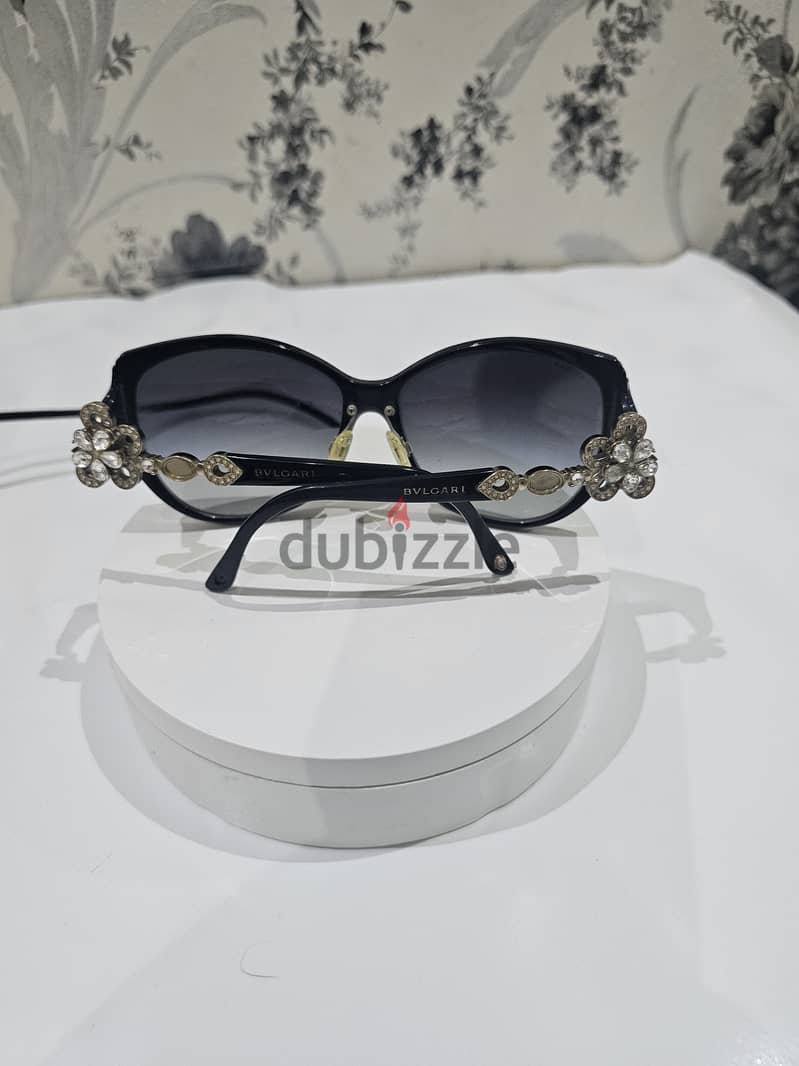 Bvlgari Limited Edition Crystal Flower Sunglasses Black 1