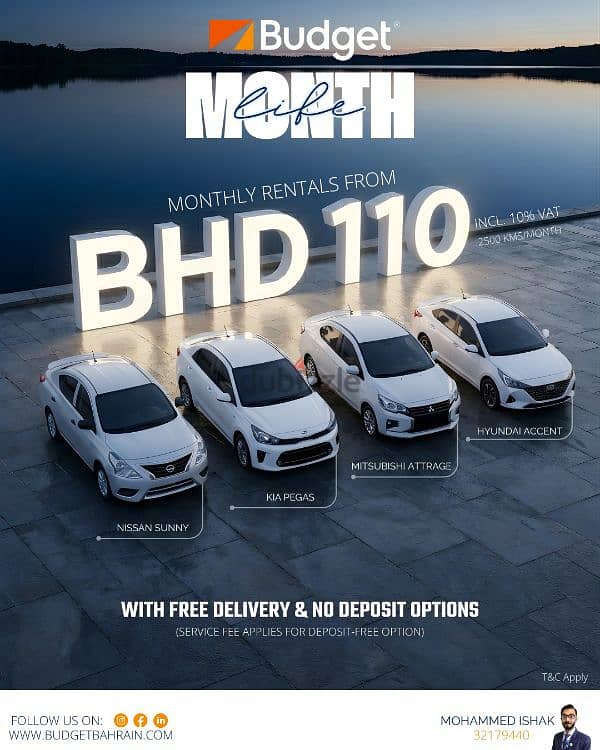 Compact Sedan Available monthly Rentals - Cars for Rent - 105664652