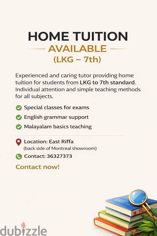 HOME TUITION AVAILABLE 1