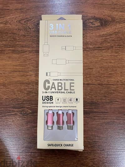 3 in 1 USB Cable - about 1 meter