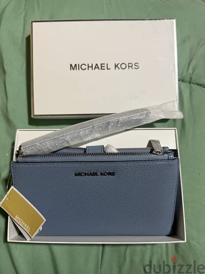 Michael Kors Double Wristlet Leather Chambray Light blue