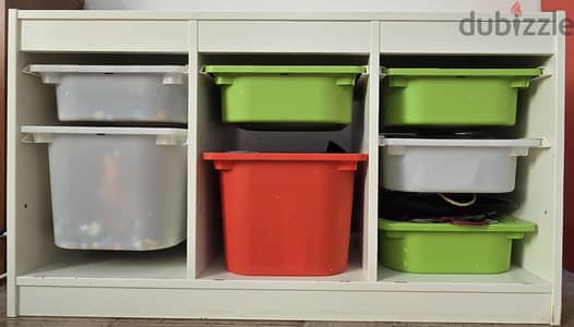 Ikea Trofast kids storage rack with multicolored storage drawers BD18
