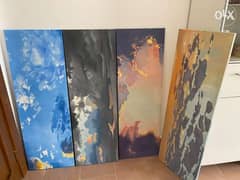 4 Acrylic Sky Paintings 0