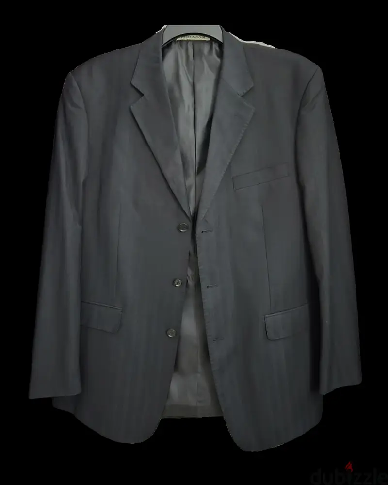 Pre-Owned Pierre Balmain Paris Black Pin Striped Suit for Men