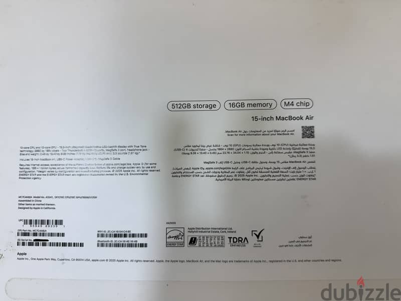 للبيع ماك بوك آير M4 شبه جديد  For sale Macbook Air Like new 5