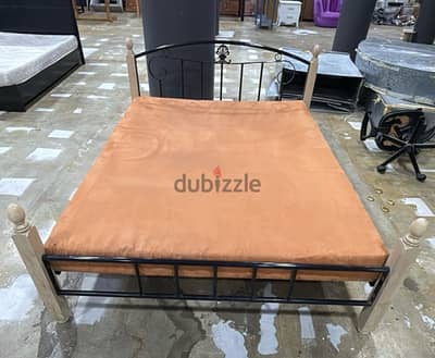 iron frame bed with mattress
