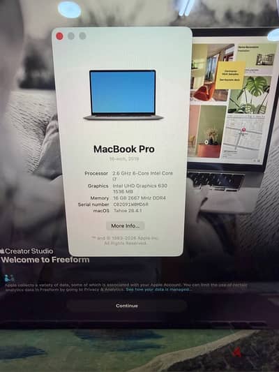 MacBook pro i7 16” Display with Touch Bar 16G 512GB 4 GN Graphics