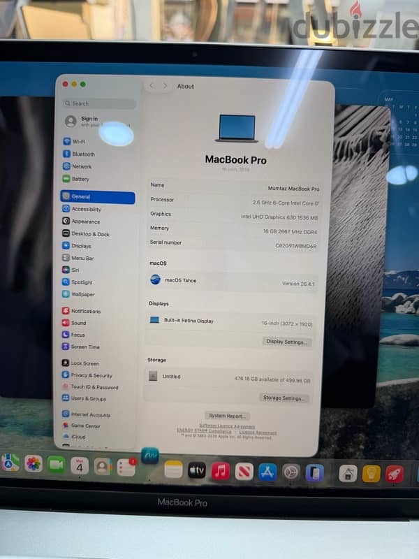 MacBook pro i7 16” Display with Touch Bar 16G 512GB 4 GN Graphics 2